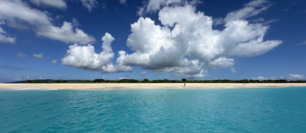 Panoramic photo of Sandy Point Beach, St. Croix, USVI.