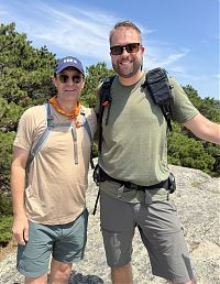 Photo op at Acadia Mountain summit with Dries Buytaert