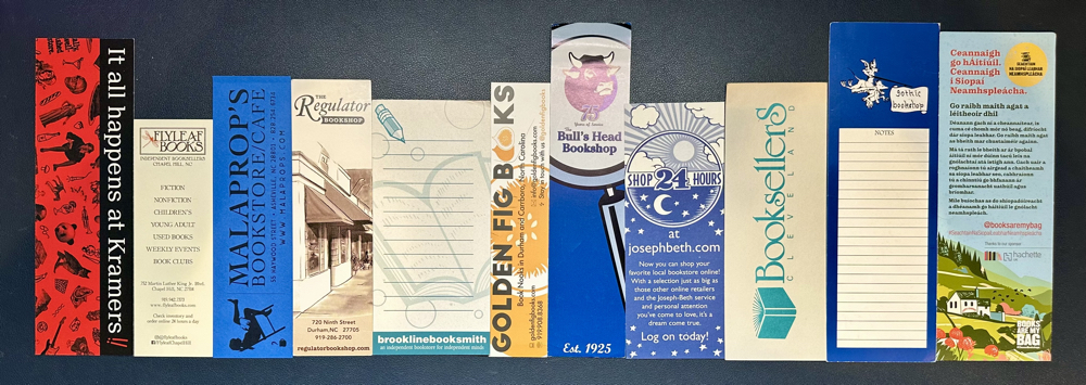A row of bookmarks.